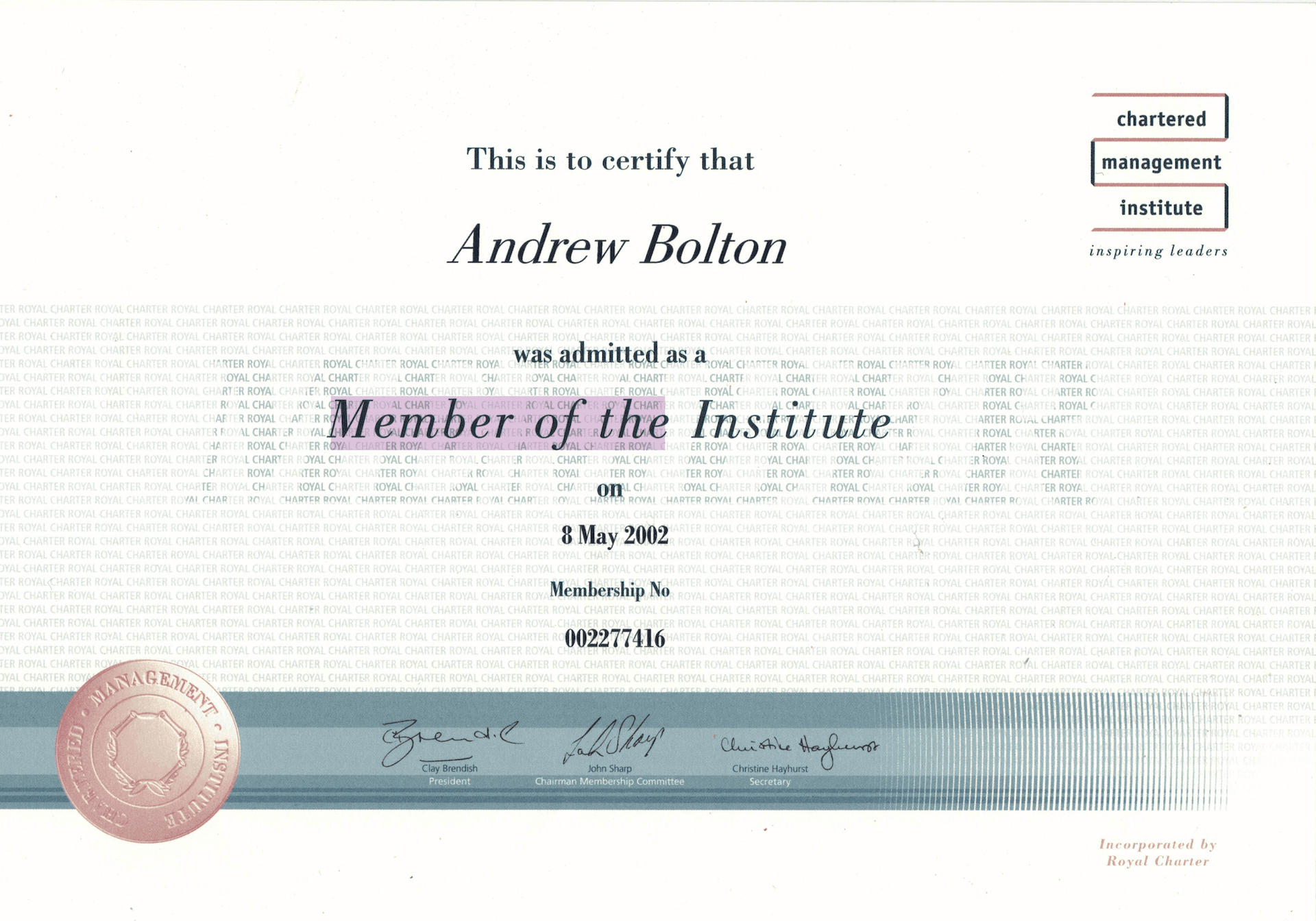 member of the chartered management institute